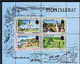 Montserrat 1970 Tourism perf m/sheet unmounted mint, SG MS 263, stamps on , stamps on  stamps on tourism, stamps on  stamps on golf, stamps on  stamps on  ww2 , stamps on  stamps on cannons, stamps on  stamps on militaria, stamps on  stamps on 