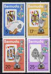 Bermuda 1974 World Bridge Championship perf set of 4 unmounted mint, SG 324-27, stamps on bridge (card game), stamps on playing cards