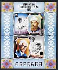 Grenada 1971 International Education Year perf m/sheet unmounted mint, SG MS 432, stamps on education, stamps on maths, stamps on nobel