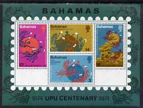 Bahamas 1974 UPU Centenary perf m/sheet unmounted mint, SG MS 428, stamps on , stamps on  upu , stamps on 