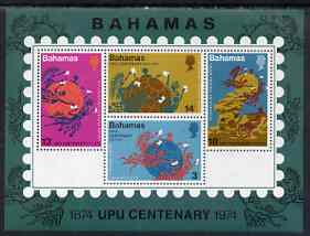 Bahamas 1974 UPU Centenary perf m/sheet unmounted mint, SG MS 428, stamps on , stamps on  stamps on , stamps on  stamps on  upu , stamps on  stamps on 