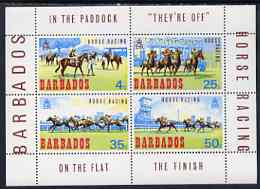 Barbados 1969 Horse Racing perf m/sheet unmounted mint, SG MS 385, stamps on , stamps on  stamps on horses, stamps on  stamps on horse racing, stamps on  stamps on 