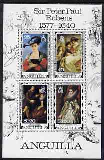 Anguilla 1977 400th Birth Anniversary of Rubens perf m/sheet unmounted mint, SG MS 307, stamps on , stamps on  stamps on arts, stamps on  stamps on rubens, stamps on  stamps on , stamps on  stamps on renaissance