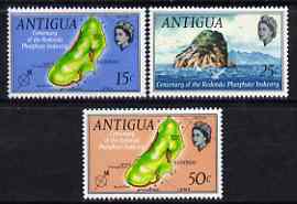 Antigua 1969 Redonda Phosphate Industry perf set of 3 unmounted mint, SG 249-51, stamps on business, stamps on maps, stamps on minerals