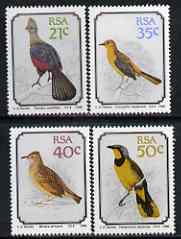 South Africa 1990 Birds perf set of 4 unmounted mint, SG 710-13, stamps on , stamps on  stamps on birds, stamps on  stamps on chats, stamps on  stamps on larks, stamps on  stamps on shrikes