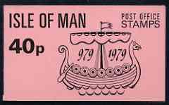 Isle of Man 1979 Viking Longship 40p booklet complete (pink cover) SG SB9, stamps on , stamps on  stamps on ships, stamps on  stamps on vikings