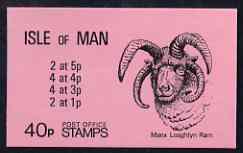 Booklet - Isle of Man 1980 Manx Loaghtyn Ram 40p booklet complete (pink cover) SG SB11, stamps on animals, stamps on ovine