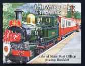 Isle of Man 1992 Manx Railways & Tramways Â£2 booklet (TPO Special) complete and fine, SG SB30, stamps on , stamps on  stamps on railways, stamps on  stamps on trams, stamps on  stamps on 