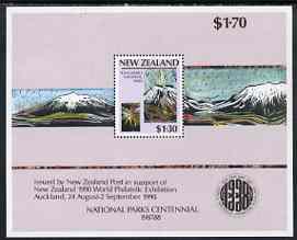 New Zealand 1987 National Parks perf m/sheet unmounted mint, SG MS 1432, stamps on , stamps on  stamps on national parks, stamps on  stamps on parks, stamps on  stamps on volcanoes