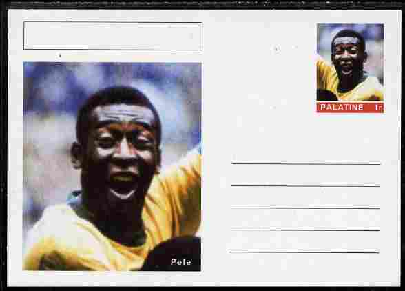 Palatine (Fantasy) Personalities - Pele (football) postal stationery card unused and fine, stamps on personalities, stamps on pele, stamps on football