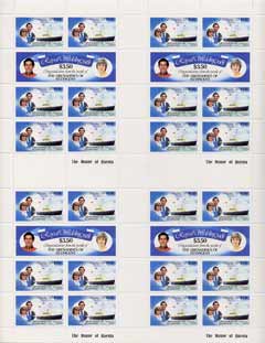 St Vincent - Grenadines 1981 Royal Wedding $3.50 (Royal Yacht Britannia) in complete uncut sheet containing 4 sheetlets as SG 199b (28 stamps) unmounted mint, stamps on , stamps on  stamps on royalty, stamps on  stamps on ships, stamps on  stamps on diana, stamps on  stamps on charles, stamps on  stamps on sailing, stamps on  stamps on scots, stamps on  stamps on scotland