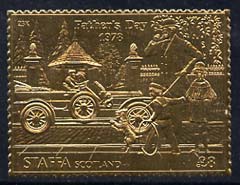 Staffa 1978 Fathers Day \A38 (Early Car) embossed in 23k gold foil (Rosen #620) unmounted mint, stamps on cars, stamps on dogs