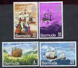 Bermuda 1971 Voyage of the Deliverance perf set of 4 unmounted mint, SG 275-78, stamps on ships, stamps on shipwrecks
