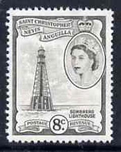 St Kitts-Nevis 1954-63 Sombrero Lighthouse 8c unmounted mint, SG 112b*, stamps on , stamps on  stamps on lighthouses