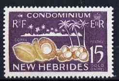 New Hebrides - English 1963-72 Copra 15c from def set unmounted mint, SG 100, stamps on , stamps on  stamps on food, stamps on  stamps on copra