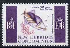 New Hebrides - English 1963-72 Painted Triggerfish 25c from def set unmounted mint, SG 102, stamps on , stamps on  stamps on fish, stamps on  stamps on 