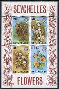 Seychelles 1970 Flowers perf m/sheet unmounted mint, SG MS 292, stamps on , stamps on  stamps on flowers, stamps on  stamps on orchids