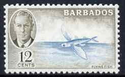 Barbados 1950 Flying Fish 12c from def set unmounted mint, SG 277, stamps on fish, stamps on  kg6 , stamps on 