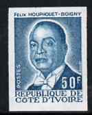 Ivory Coast 1974 Pres Houphouet-Boigny (politician & physician) 50c imperf colour trial in turqu-blue unmounted mint as SG 895, stamps on personalities, stamps on medical, stamps on constitutions