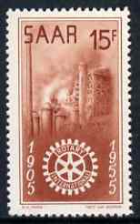 Saar 1955 Rotary International 15f unmounted mint, SG 355, stamps on , stamps on  stamps on rotary