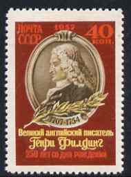 Russia 1957 Birth Anniversary of Henry Fielding (novelist) unmounted mint, SG 2091, stamps on , stamps on  stamps on literature, stamps on  stamps on personalities