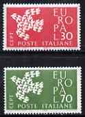 Italy 1961 Europa set of 2 unmounted mint, SG 1066-67, stamps on europa