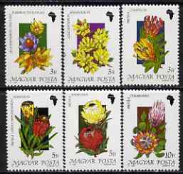 Hungary 1990 African Flowers perf set of 6 unmounted mint, SG 3966-71, stamps on , stamps on  stamps on flowers