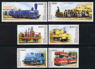 Guinea - Conakry 1996 Rail Transport perf set of 6 unmounted mint, SG 1681-86, stamps on railways