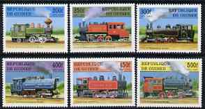 Guinea - Conakry 1997 Steam Locomotives complete perf set of 6 values unmounted mint, SG 1761-66, stamps on , stamps on  stamps on railways