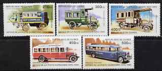 Guinea - Conakry 1995 Veteran Omnibuses perf set of 5 unmounted mint, SG 1676-60, stamps on transport, stamps on buses
