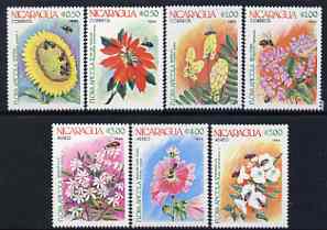Nicaragua 1984 Agricultural Flowers complete set of 7 unmounted mint, SG 2577-83, stamps on flowers, stamps on 