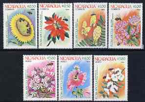 Nicaragua 1984 Agricultural Flowers complete set of 7 unmounted mint, SG 2577-83, stamps on , stamps on  stamps on flowers, stamps on  stamps on 