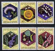 Bulgaria 1987 Flowers perf set of 6 cto used, SG 3448-53, Mi 3582-87 , stamps on , stamps on  stamps on flowers, stamps on  stamps on bees, stamps on  stamps on honey, stamps on  stamps on insects