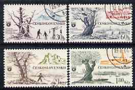 Czechoslovakia 1964 Tourist Issue (Trees) perf set of 4 cto used, SG 1406-09, stamps on , stamps on  stamps on tourism, stamps on  stamps on trees, stamps on  stamps on skiing, stamps on  stamps on castles, stamps on  stamps on fishing, stamps on  stamps on sailing