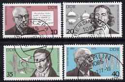 Germany - East 1977 German Celebrities perf set of 4 fine cto used, SG E1914-17, stamps on , stamps on  stamps on personalities, stamps on  stamps on science, stamps on  stamps on agriculture, stamps on  stamps on physics, stamps on  stamps on literature