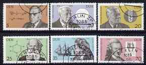 Germany - East 1979 Celebrities Birth Anniversaries perf set of 6 fine cto used, SG E2115-20, stamps on personalities, stamps on explorers, stamps on chemist, stamps on physics, stamps on literature