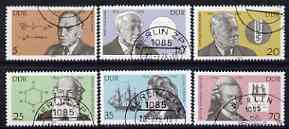 Germany - East 1979 Celebrities' Birth Anniversaries perf set of 6 fine cto used, SG E2115-20, stamps on personalities, stamps on explorers, stamps on chemist, stamps on physics, stamps on literature