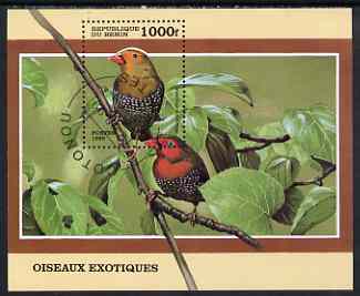 Benin 1999 Birds (rectangular) perf m/sheet cto used, stamps on birds