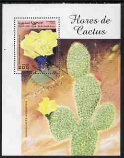 Sahara Republic 1998 Cacti perf m/sheet cto used, stamps on flowers, stamps on cacti