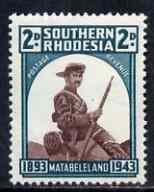 Southern Rhodesia 1943 50th Anniversary of Matabeleland 2d unmounted mint, SG 61*, stamps on , stamps on  stamps on battles, stamps on  stamps on militaria, stamps on  stamps on  kg6 , stamps on  stamps on 