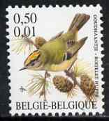 Belgium 2000-01 Birds #4 Goldcrest 50c/0.01Euro dual currency unmounted mint, SG 3537, stamps on birds    