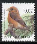 Belgium 2000-01 Birds #4 Red Crossbill 1f/0.02Euro dual currency unmounted mint, SG 3538, stamps on birds