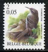 Belgium 2000-01 Birds #4 Treecreeper 2f/0.05Euro dual currency unmounted mint, SG 3539, stamps on , stamps on  stamps on birds    