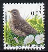 Belgium 2000-01 Birds #4 Meadow Pipit 3f/0.07Euro dual currency unmounted mint, SG 3540, stamps on birds    