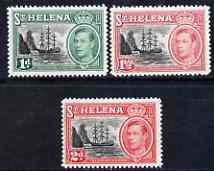 St Helena 1949 KG6 Badge set of 3 unmounted mint, SG 149-51, stamps on ships, stamps on  kg6 , stamps on 