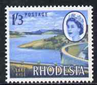 Rhodesia 1966-69 Dam & Lake Kyle 1s3d (litho printing) unmounted mint, SG 403, stamps on , stamps on  stamps on lakes, stamps on  stamps on dams, stamps on  stamps on civil engineering