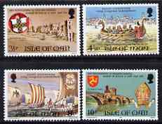 Isle of Man 1974 Historical Anniversaries perf set of 4 unmounted mint, SG 50-53, stamps on ships, stamps on vikings, stamps on bridges, stamps on religion