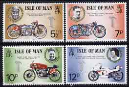 Isle of Man 1975 Tourist Trophy Motor-Cycle Races (2nd issue) perf set of 4 unmounted mint, SG 63-66, stamps on motorbikes, stamps on sport