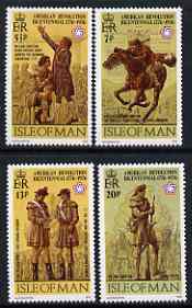 Isle of Man 1976 USA Bicentenary perf set of 4 unmounted mint, SG 75-78, stamps on americana, stamps on wild west, stamps on indians