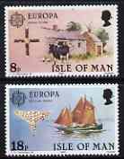 Isle of Man 1981 Europa - Folk Lore perf set of 2 unmounted mint, SG 195-96, stamps on europa, stamps on ships, stamps on folklore, stamps on customs, stamps on cows, stamps on bovine